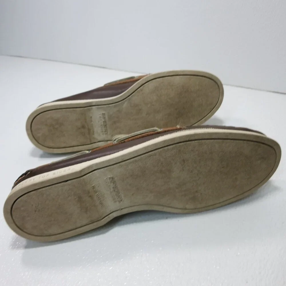 Sperry Top-Sider Two Tone Polish Leather Comfort Deck Boat Shoes Footwear 11 M